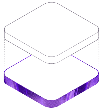A stylized GPU chip rendered as a layered silicon package